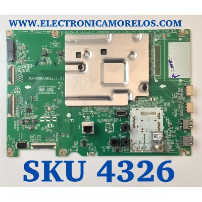 MAIN PARA SMART TV LG 4K RESOLUCION ( 3840x2160 ) UHD / NUMERO DE PARTE EBT66702103 / EAX69509604 (1.0) / RU10C7ADD / 1KEBT000-01FE / PANEL AC550AQY APA1 / MODELO OLED55A1PUA / OLED55A1AUA.DUSQLJR